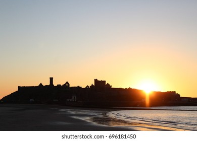 Peel Castle At Sunset.