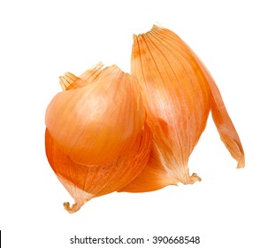 Peel onions on white