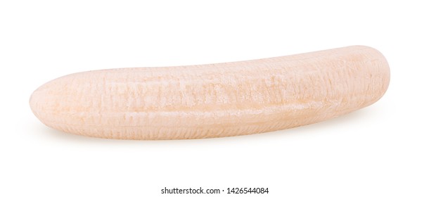 Peeled Banan Whole Isolated On White Background. Clipping Path. Full Depth Of Field.