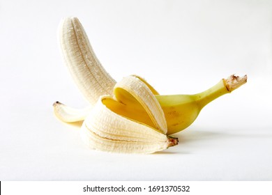 Peeled Banana On White Infinity Cove Background