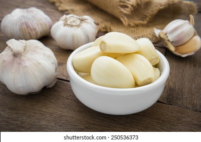 Peeled Garlic In Bowl