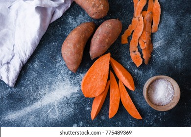 Peeled sweet potatoes fresh vegetable vegan food ingredient  - Powered by Shutterstock