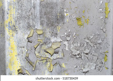 Peeling paint on wall seamless texture. Pattern of rustic grunge material
