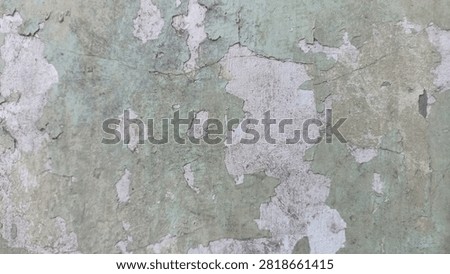 Peeling Paint Wall Texture Background with faded green paint and exposed white plaster, ideal for vintage, grunge, rustic, renovation, architectural, and distressed design concepts