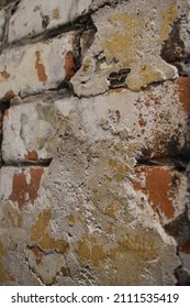 Peeling White Painted Brick From An Old Textile Mill