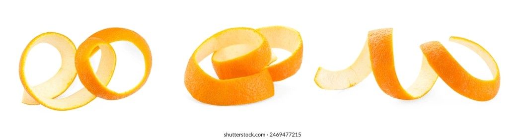 Peels of orange isolated on white, set - Powered by Shutterstock