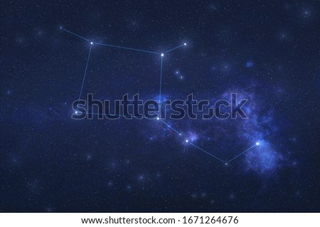 Pegasus Constellation in outer space. Pegas constellation stars with constellation lines.. Elements of this image were furnished by NASA