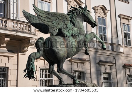 pegasus sculpture in a park in Salzburg
