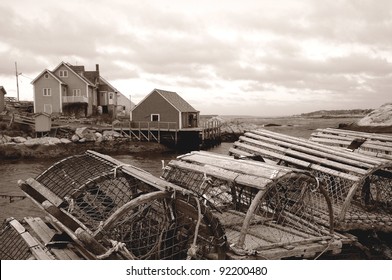Peggys Cove lobster traps