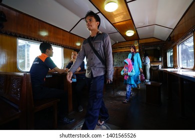 Pekalongan, Indonesia - May 6, 2018:  Interior of restoration Indonesian  Passenger Train. - Shutterstock ID 1401565526