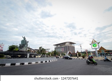 Pekanbaru, Riau / Indonesia - June 17, 2013: Tugu Tarian Rakyat or Zapin Dance Monument Pekanbaru