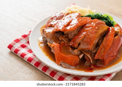 Peking Duck Or Roasted Duck In Barbecue Red Sauce - Chinese Food Style