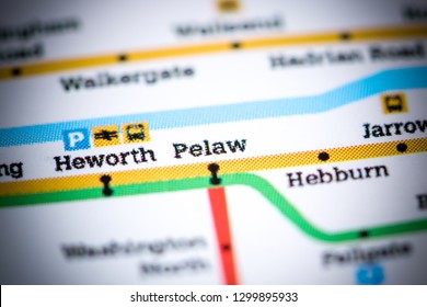 Pelaw Station. Newcastle Metro Map.