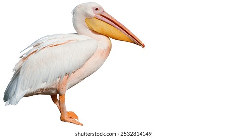 Pelican Isolated with Copy Text Space. Majestic Water Bird Illustration for Nature Posters, Wildlife Designs, and Educational Art. PNG File