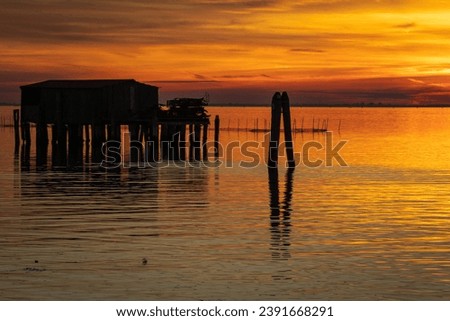 Similar – Sonnenuntergang im Hafen von Schlüttsiel