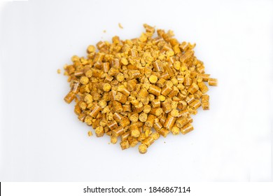 Pelletized Corn Gluten Meal Used In Natural Lawn Care As A Pre-emergent To Prevent Weed Seeds From Germinating In Lawns