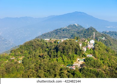 Pelling Panoramic Aerial View. Pelling Is A Town In The District Of West Sikkim, India