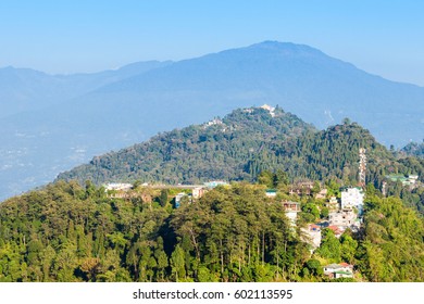 Pelling Panoramic Aerial View. Pelling Is A Town In The District Of West Sikkim, India