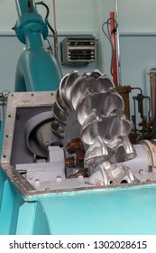 Pelton Turbine In A Small Hydro Power Plant.