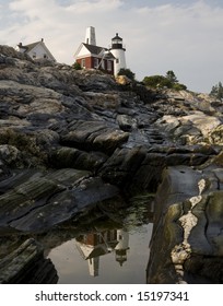 Pemaquid Point Lighthouse and Reflection in Puddle