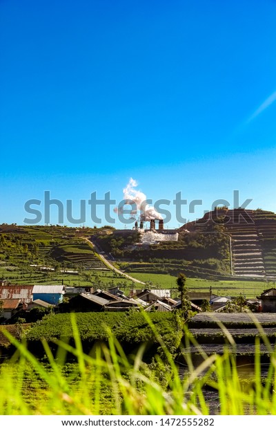 Pembangkit Listrik Tenaga Panas Bumi Geothermal Stock Image