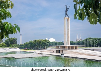 Pembebasan Irian Jaya Monument In Lapangan Banteng Park Pasar Baru Sawah Besar Jakarta Indonesia. Captured On March 30th, 2019. 