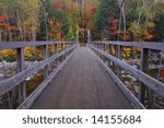 Pemigewasset River foot bridge in Lincoln, New Hampshire