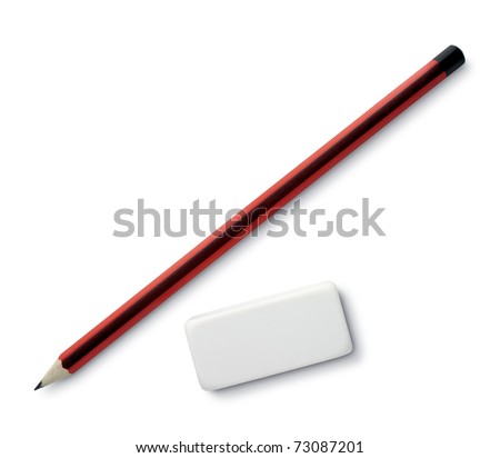 pen and eraser sharpener on white