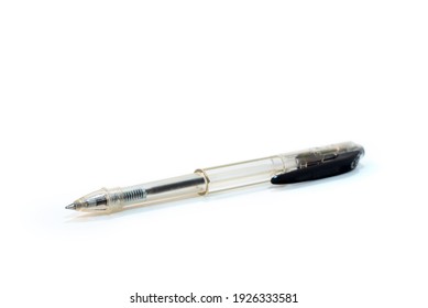 pen isolated on white background, ballpoint black pen