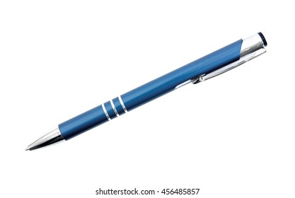 Pen isolated on white background.Blue pen isolated - Shutterstock ID 456485857