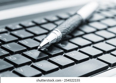 Pen on the keyboard