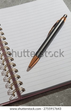 Pen on Lined Notebook Minimal Writing Concept