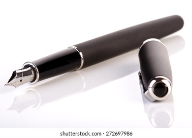 Pen on white background - close-up