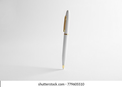 Pen On White Background. Mockup For Design