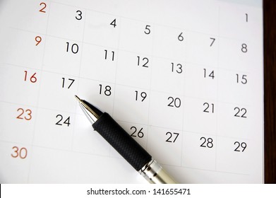 pen point to date seventeen on calendar - Shutterstock ID 141655471