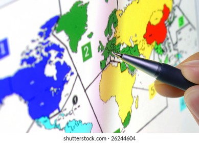 Pen Showing Sales Territory Map On Screen