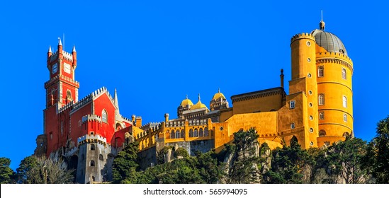 Pena National Palace, Famous Landmark, Sintra, Lisbon, Portugal, Europe.