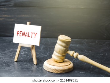 Penalty and court trial. Fines, penalties and forfeits. Legislation and control. Restrictions and restrictions. Compliance with sanctions and embargoes. - Shutterstock ID 2151499551