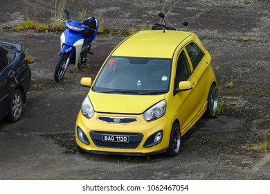 Penampang,Sabah-Mac 25,2018:View Of BRUNEI Car Registration Plates Seized By Malaysian Law Enforcement In Penampang,Sabah,Malaysia.Inspection Found That The Vehicle Used Fake Registration Numbers.