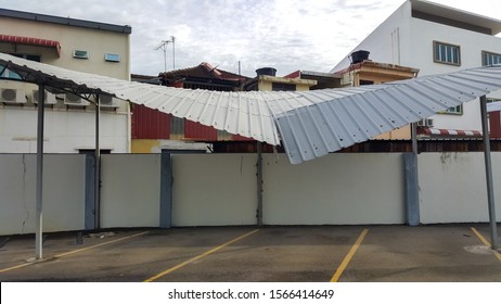 Penang, Malaysia, 10 August 2019. Damage By Tail End Of Typhoon Lekima. More Than 300 Incidents Of Fallen Trees Were Reported. 