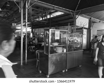 Penang, Malaysia, 11 April 2019. Penang Hawker Food Center In Beach Street 