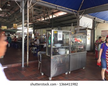 Penang, Malaysia, 11 April 2019. Penang Hawker Food Center In Beach Street 