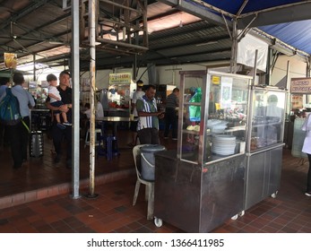 Penang, Malaysia, 11 April 2019. Penang Hawker Food Center In Beach Street 