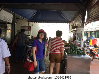 Penang, Malaysia, 11 April 2019. Penang Hawker Food Center In Beach Street 