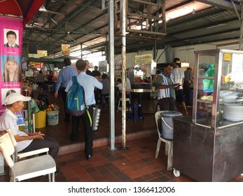 Penang, Malaysia, 11 April 2019. Penang Hawker Food Center In Beach Street 