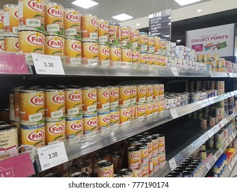 Penang, Malaysia - 14 December 2017 : Picture Of Evaporated Milk Can On Shelf In Supermarket