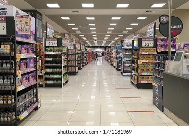 PENANG, MALAYSIA - 2 JULY 2020: Interior View Of AEON Grocery Stores In Queensbay Shopping Mall, Penang. Aeon Is The Largest Retailer In Asia.