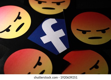 PENANG, MALAYSIA - 20 FEB 2021: Facebook has started blocking users, news organisations and other organisations in Australia from sharing news and other links on the platform. Soft focus image.