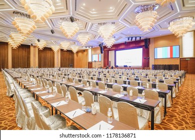 Penang, Malaysia - 25 July 2018: Photo Showing Corporate Event Held In Hotel Ballroom