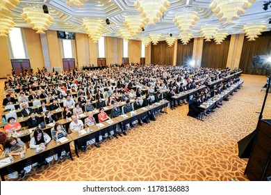 Penang, Malaysia - 25 July 2018: Photo Showing Corporate Event Held In Hotel Ballroom